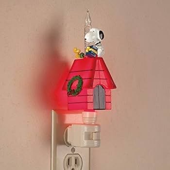 スヌーピー　ウエルカムライト Amazon.com: Peanuts Snoopy and Woodstock Sitting on Doghouse